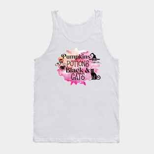 Pumpkin potions and black cats Halloween Tank Top